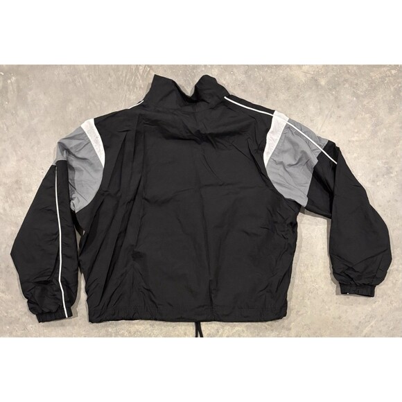 Nike Windbreaker Jacket Womens Small S Black Gray White 1/2 Zip Lined Retro - Picture 2 of 7